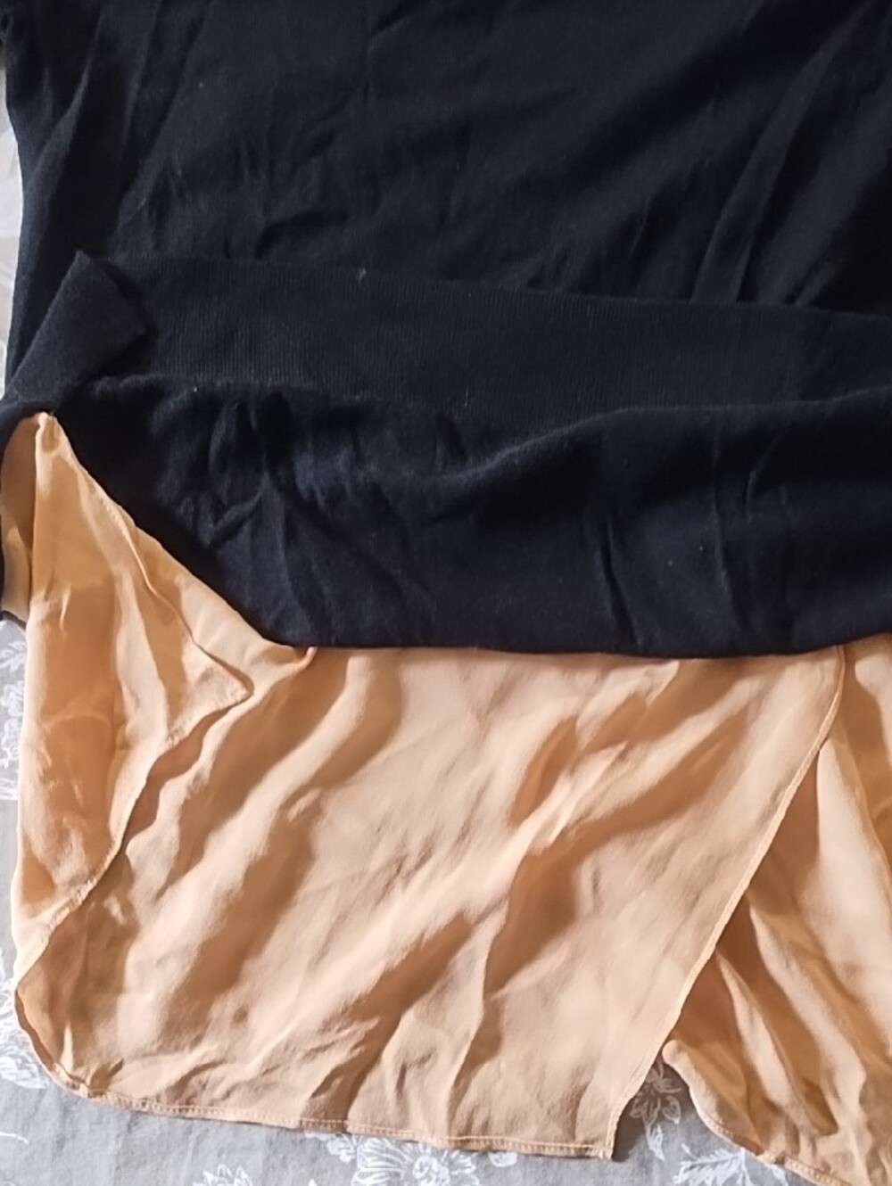 Barneys New York Black Top with Silk Peach Back - Picture 5 of 9